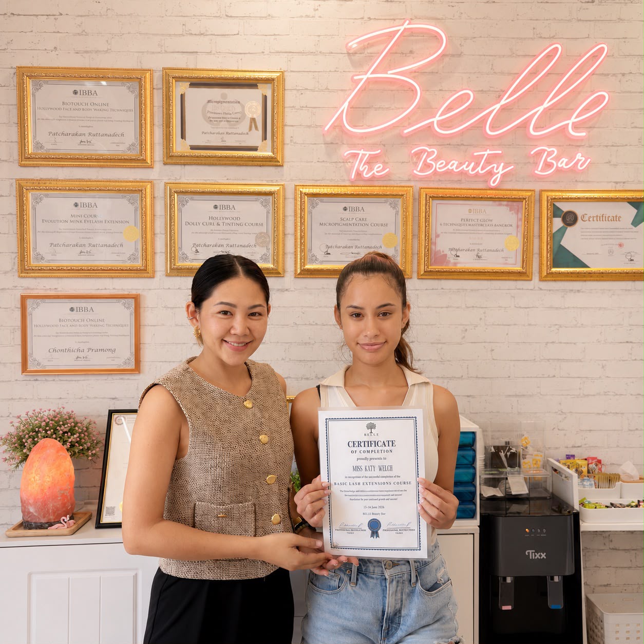 Belle with academy student